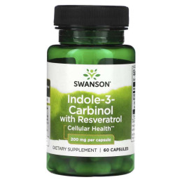 Индол-3-карбинол Swanson Indole-3-Carbinol with Resveratrol 200 мг, 60 капсул Swanson