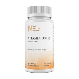 My Nutri Week Vitamin D3+K2 5000 IU 50 mcg (120 caps)