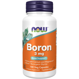 Бор, Boron, Now Foods, 3 мг, 100 вегетарианских капсул