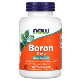 Бор, Boron, Now Foods, 3 мг, 250 вегетаріанських капсул
