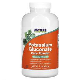 Калия глюконат, Potassium Gluconate, Now Foods, чистий порошок, 454 г