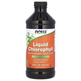 Хлорофилл жидкий с мятным вкусом, Liquid Chlorophyll, Now Foods, 473 мл.