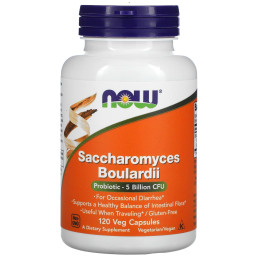 Сахароміцети буларді, Saccharomyces Boulardii, Now Foods, 5 млрд. КУО, 120 вегетаріанських капсул