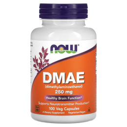 Диметиламиноэтанол, DMAE, NOW Foods, 250 мг, 100 вегетарианских капсул