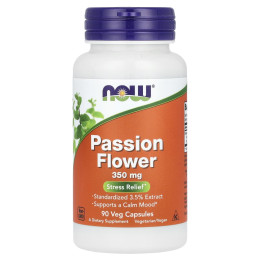 Страстоцвет (экстракт цветов), Passion Flower, Now Foods, 350 мг, 90 вегетарианских капсул