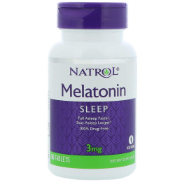 Мелатонін, Melatonin, Natrol, 3 мг, 60 таблеток
