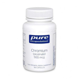 Хром (піколінат), Chromium (picolinate), Pure Encapsulations, для підтримки здорового метаболізму ліпідів та глюкози, 500 мкг, 180 капсул
