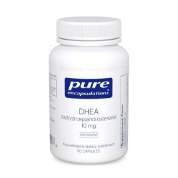 ДГЕА, DHEA, Pure Encapsulations, підтримка імунітету, спалювання жиру, гормонального балансу та емоційного благополуччя, 10 мг, 60 капсул