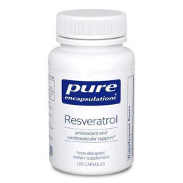 Ресвератрол, Resveratrol, Pure Encapsulations, для антиоксидантної та серцево-судинної підтримки, 120 капсул