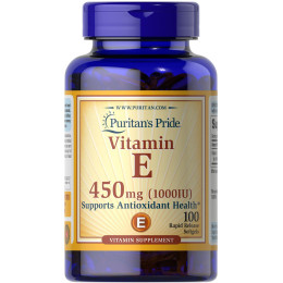 Витамин Е, Vitamin E, Puritan's Pride, 450 мг (1000 МЕ), 100 капсул