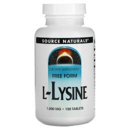 Лізин, L-Lysine, Source Naturals, 1000 мг, 100 таблеток