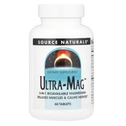 Магній (ультра), Ultra-Mag, Source Naturals, 60 таблеток