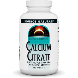 Кальцій цитрат, Calcium Citrate, Source Naturals, 1000 мг, 180 таблеток