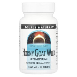 Поддержка сексуального здоровья (горянка), Horny Goat Weed (Epimedium), Source Naturals, 1000 мг, 30 таблеток