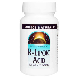 R липоевая кислота, R-Lipoic Acid, Source Naturals, 100 мг, 60 таблеток