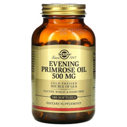 Масло вечерней примулы (Evening Primrose Oil), Solgar, 500 мг, 180 капсул
