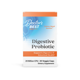 Пробіотики, Digestive Probiotic, Doctor's Best, для травної системи, 20 млрд КУО, 30 капсул