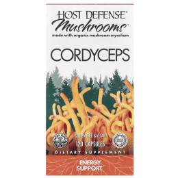 Кордицепс, Cordyceps, Host Defense, для защиты организма, энергетическая поддержка, 1 г, 120 вегетарианских капсул