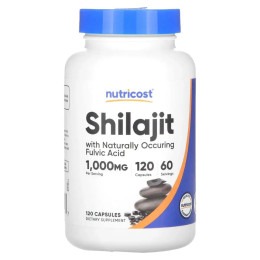 Мумійо Шиладжит (смола) від втоми Nutricost (Shilajit) 1000 мг 120 капсул