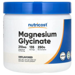 Магній гліцинат Nutricost (Magnesium Glycinate) 250 г