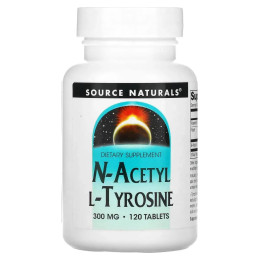 N-ацетил L-тирозин, N-Acetyl L-Tyrosine, Source Naturals, 300 мг, 120 таблеток
