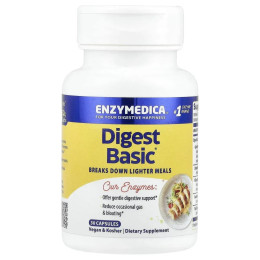 Digest Basic, Формула с основными ферментами, Enzymedica, 30 капсул