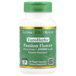 Пассифлора экстракт California Gold Nutrition (Passion Flower EuroHerbs) 250 мг 60 вегетарианских капсул