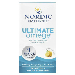 Риб'ячий жир Омега-3 Nordic Naturals (Ultimate Omega-3) 1280 мг 60 капсул зі смаком лимона