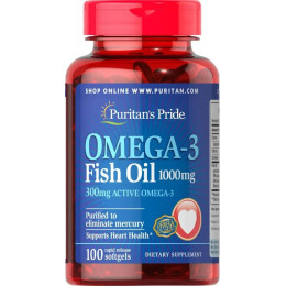 Риб'ячий жир Омега-3 Puritan's Pride (Omega-3 Fish Oil) 1000 мг 100 капсул
