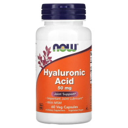 Гиалуроновая кислота Now Foods (Hyaluronic Acid) 50 мг 60 капсул