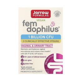 Vegan Fem Dophilus® 1 Billion Cfu - 30 vcaps (Пошкоджена банка) Jarrow Formulas