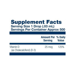 Vitamin D-3 25mcg - 14.8 ml Solaray