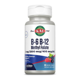 B6 B12 Methyl Folate - 60 tabs Mixed Berry (Пошкоджена банка) KAL