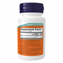Zinc Gluconate 50 mg - 100 tabs (Пошкоджена банка) Now Foods