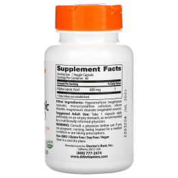 Doctor's Best Alpha Lipoic Acid 600 mg 60 caps Doctor's Best