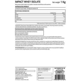 Impact Whey Isolate - 1kg (Chocolate smooth) Myprotein
