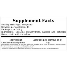 Креатин Optimum Nutrition Creatine Micronised 247g (Blue raspberry) Optimum Nutrition
