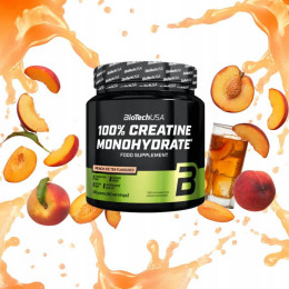 Креатин моногідрат Biotech 100% Creatine Mono 300g (Ice tea-peach) BioTech