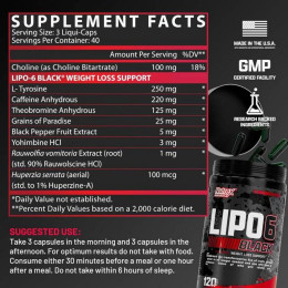 Жироспалювач Nutrex Lipo-6 Black Intense 120 капсул Nutrex