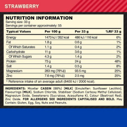 Протеїн Optimum Nutrition Casein Protein 100% 1818g (Полуниця) EU Optimum Nutrition