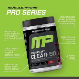 Протеїн Muscle Pharm Pro Series Clear-ISO Protein Powder Drink Mix 520 г, Cherry Slush MusclePharm