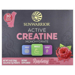 Креатин моногідрат Sunwarrior Active Creatine Monohydrate 30 Packets (Raspberry)
