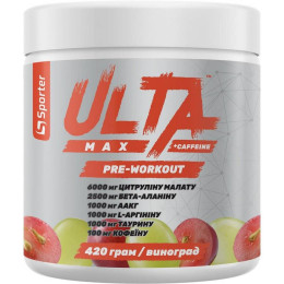Передтренувальний комплекс Sporter Ulta Max + кофеїн - 420 г (Виноград) Sporter