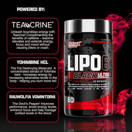 Жироспалювач Nutrex Lipo-6 Black UC Extreme WLS — 60 capsules Nutrex