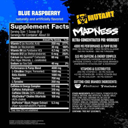 Передтренувальний комплекс Mutant Madness — 270 g (Blue Raspberry) Mutant