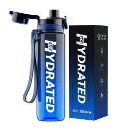 Brave U Hydrate Waterbottle (1 L, blue/black)