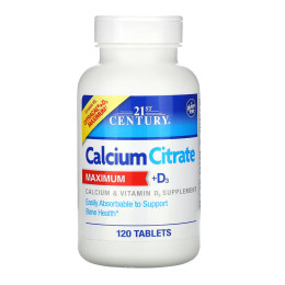 Calcium Citrate + D3 Max - 120 tabs 21st Century