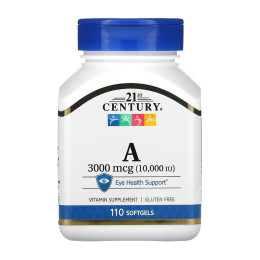 A 3000 mcg (10,000 IU) - 110 softgels 21st Century