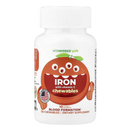 VitaWorks Kids Iron With Vitamin C - 120 chewables Lifeable
