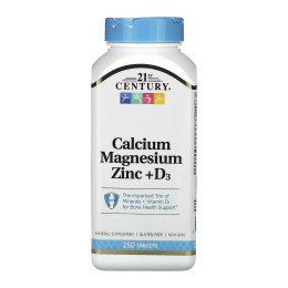 Calcium Magnesium Zinc +D3 - 250 tabs 21st Century